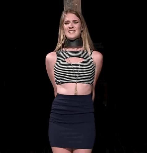Tied and flogged tits