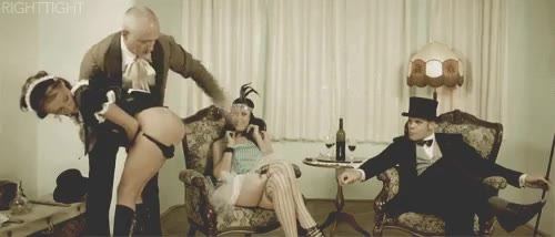 Public spanking for a maid
